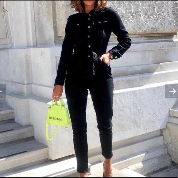 Black Jean Jumpsuit - Picture 2 of 3